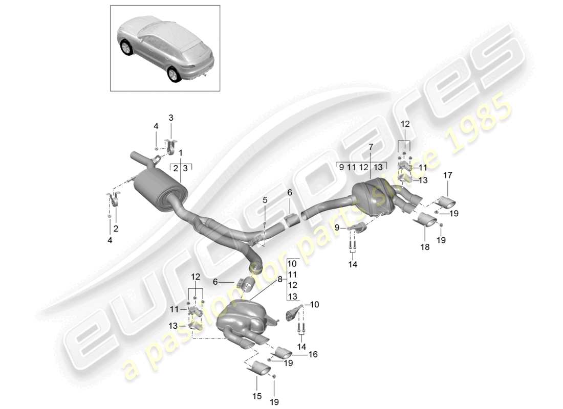 a part diagram from the porsche 2018 (macan) parts catalogue