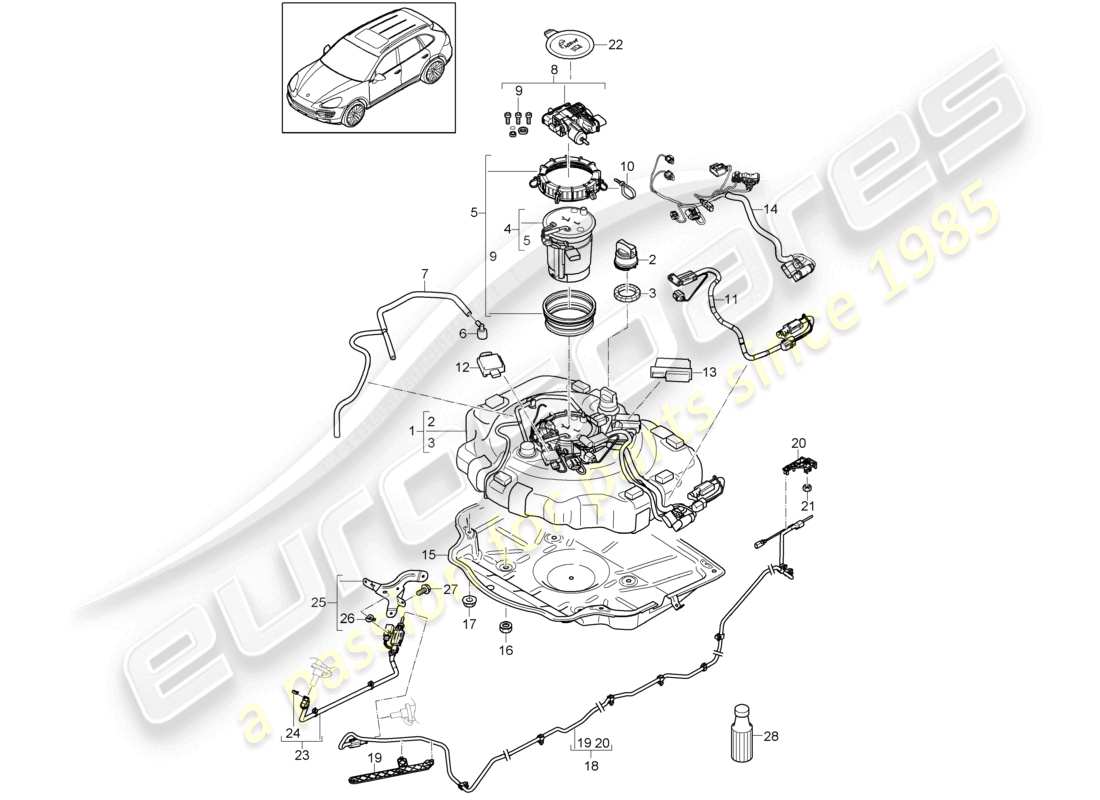 a part diagram from the porsche cayenne parts catalogue
