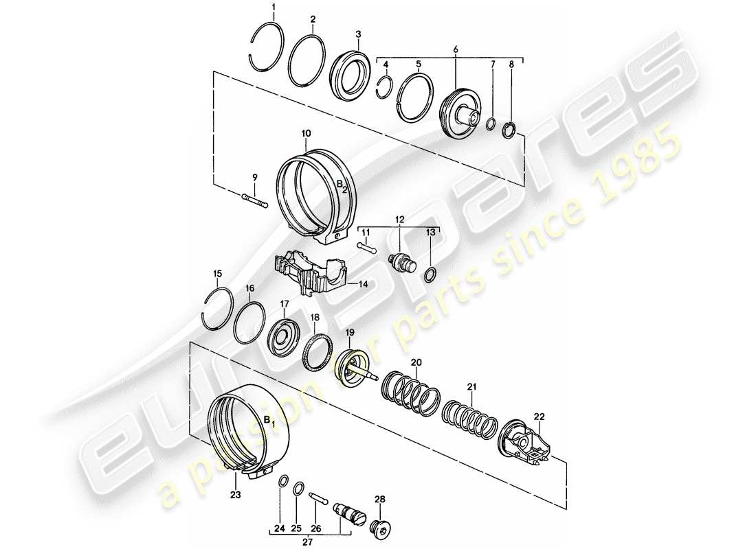 a part diagram from the porsche 1986 (928) parts catalogue