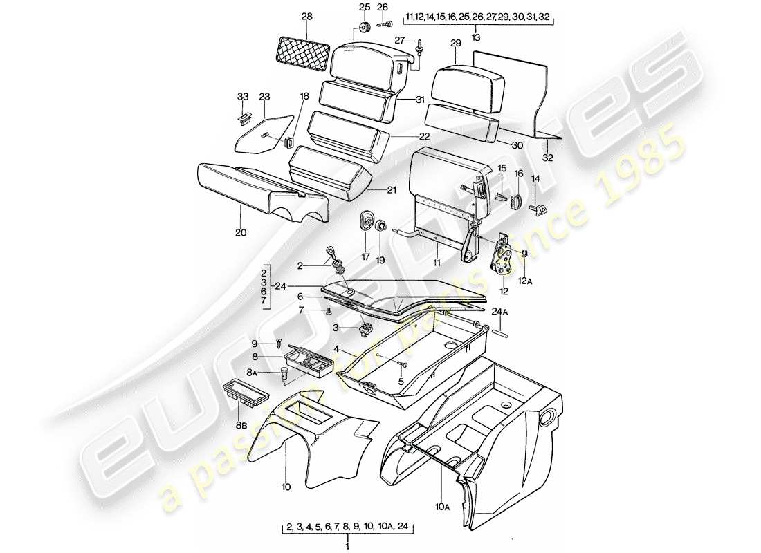 a part diagram from the porsche 928 parts catalogue