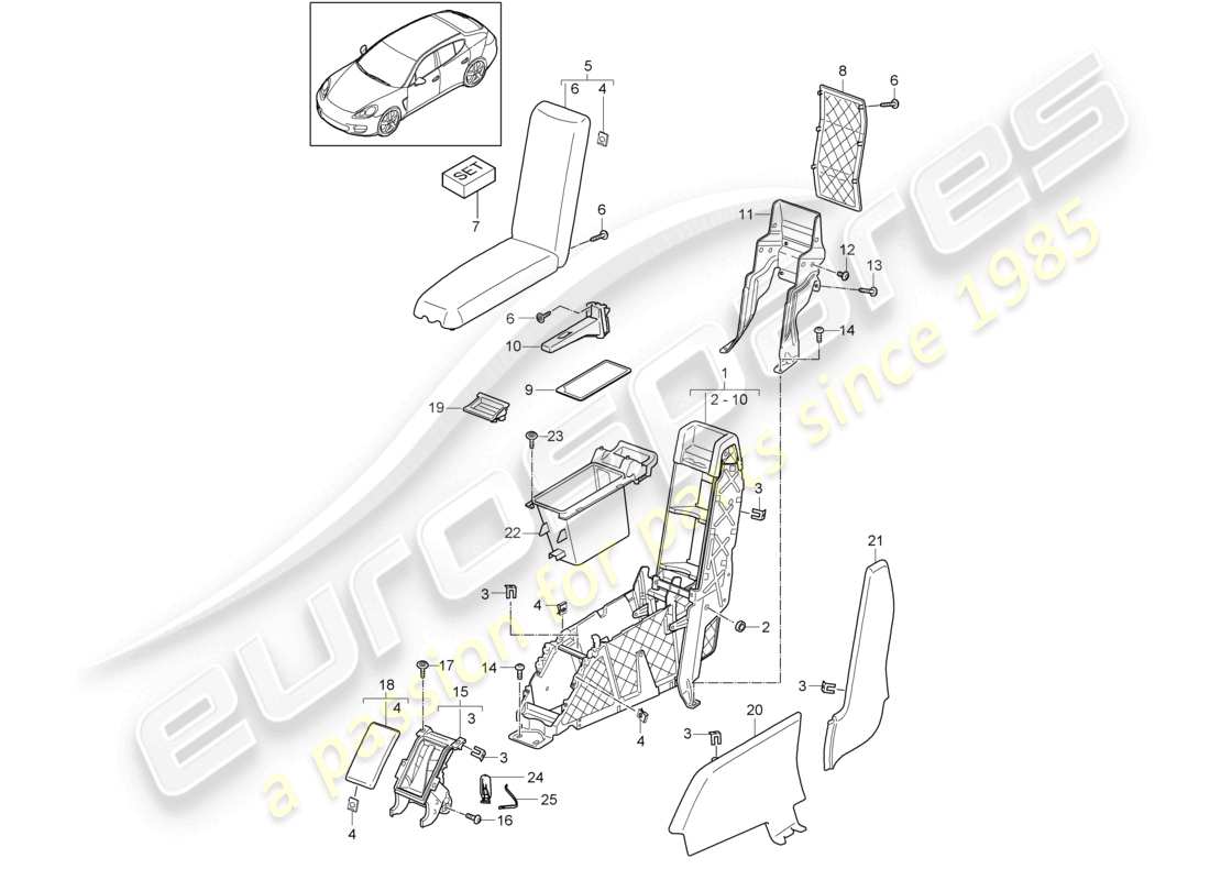 a part diagram from the porsche panamera parts catalogue