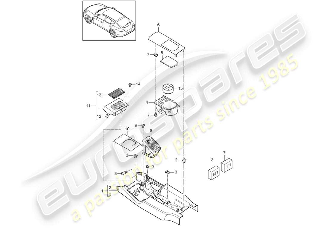 a part diagram from the porsche panamera parts catalogue