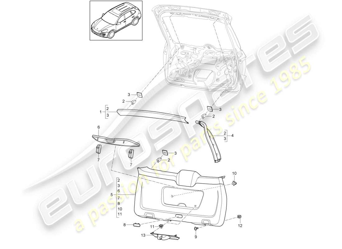 a part diagram from the porsche 2018 (cayenne e2 92a) parts catalogue
