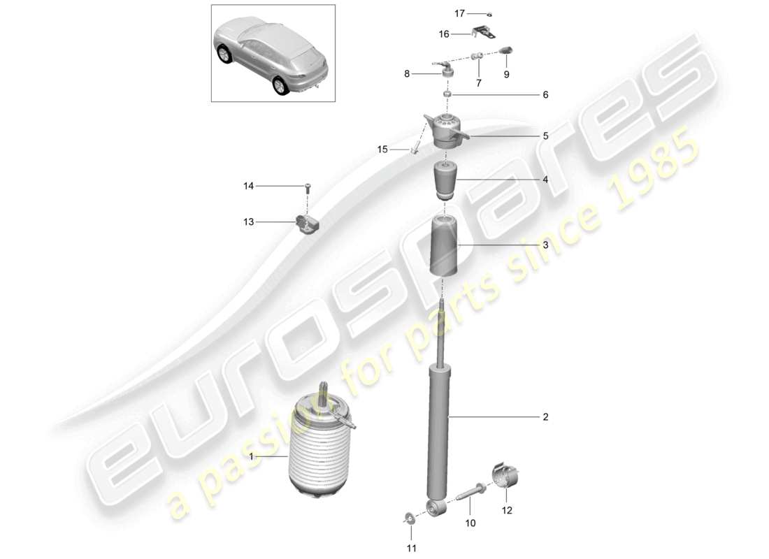 a part diagram from the porsche 2017 (macan) parts catalogue