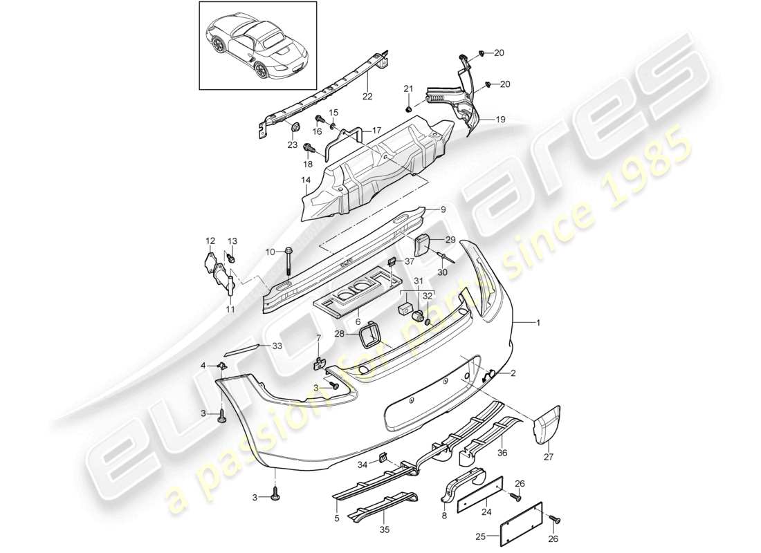a part diagram from the porsche 2009 (987 boxster) parts catalogue