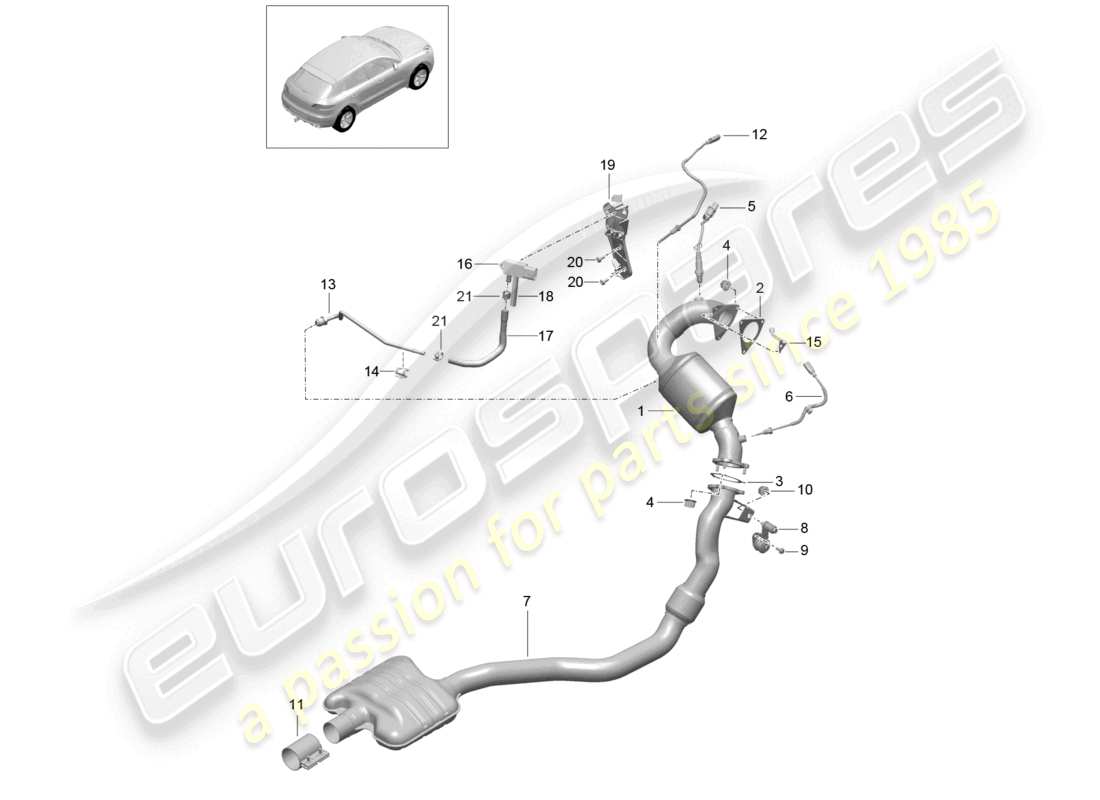 a part diagram from the porsche 2014 (macan) parts catalogue