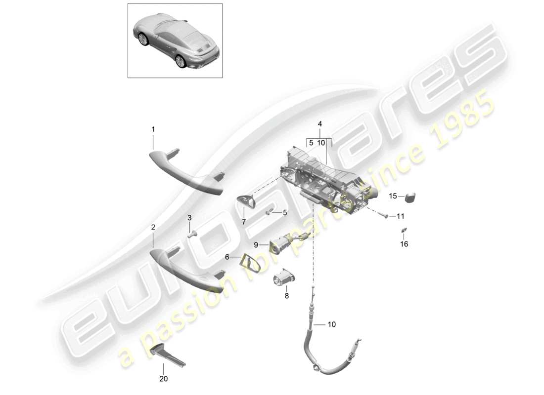 a part diagram from the porsche 991 parts catalogue