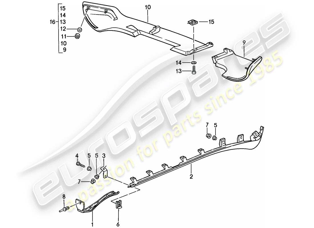 a part diagram from the porsche 1986 (944) parts catalogue
