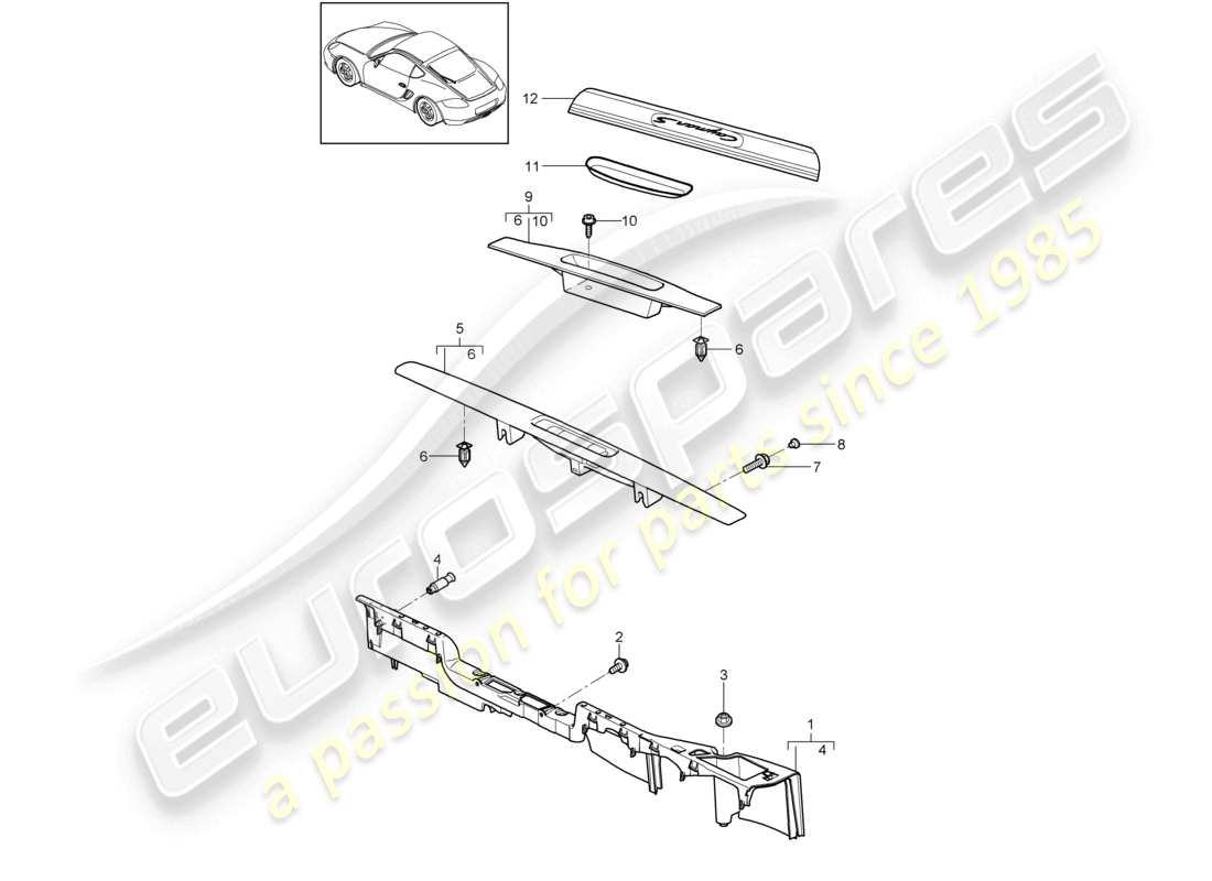 a part diagram from the porsche 2010 (987 cayman) parts catalogue
