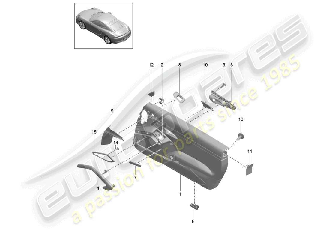 a part diagram from the porsche cayman parts catalogue