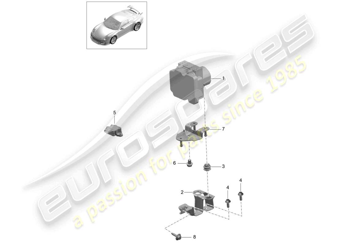 a part diagram from the porsche 2019 (991-2 r/gt3/rs) parts catalogue