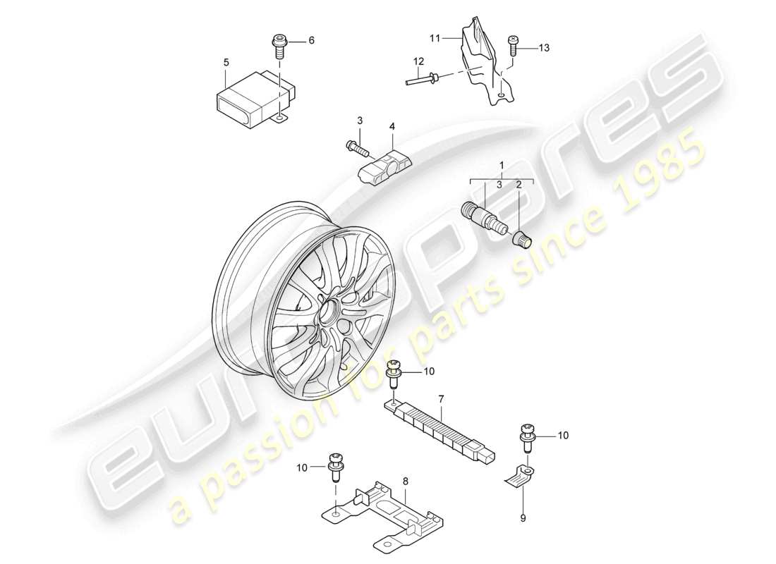 a part diagram from the porsche 2003 (cayenne e1 9pa) parts catalogue
