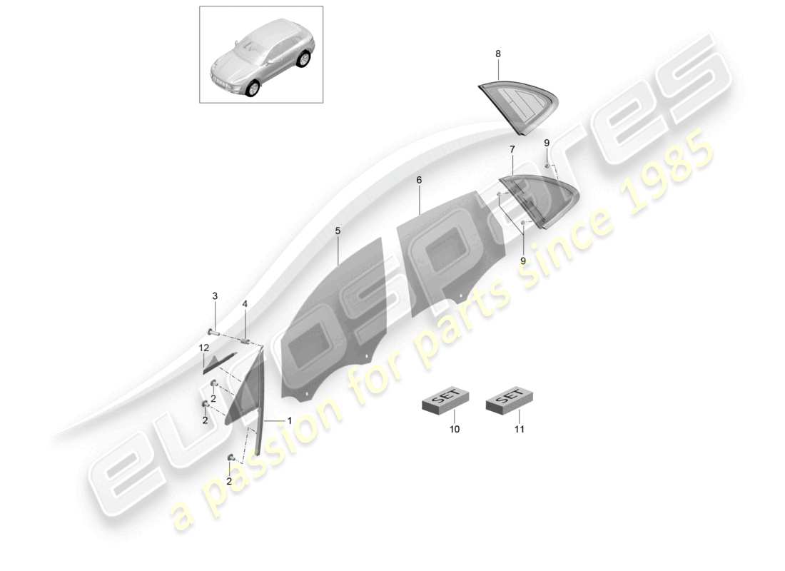 a part diagram from the porsche 2014 (macan) parts catalogue