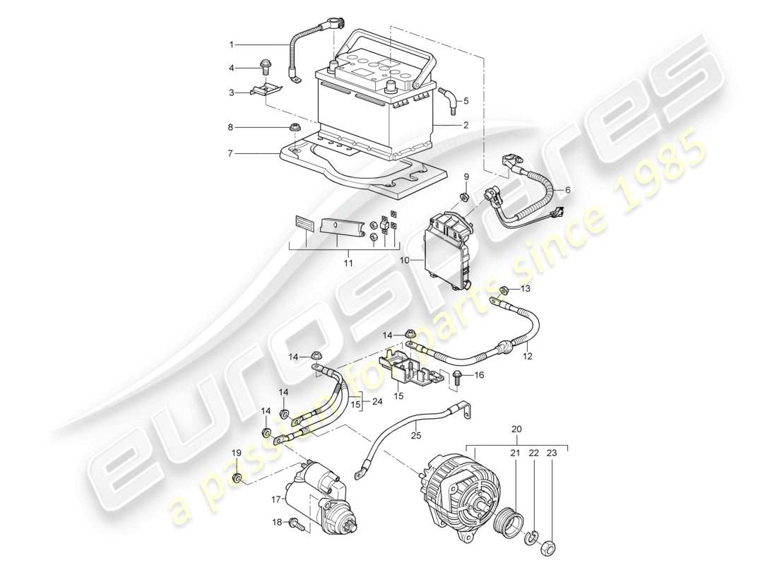 a part diagram from the porsche 2008 (987 cayman) parts catalogue