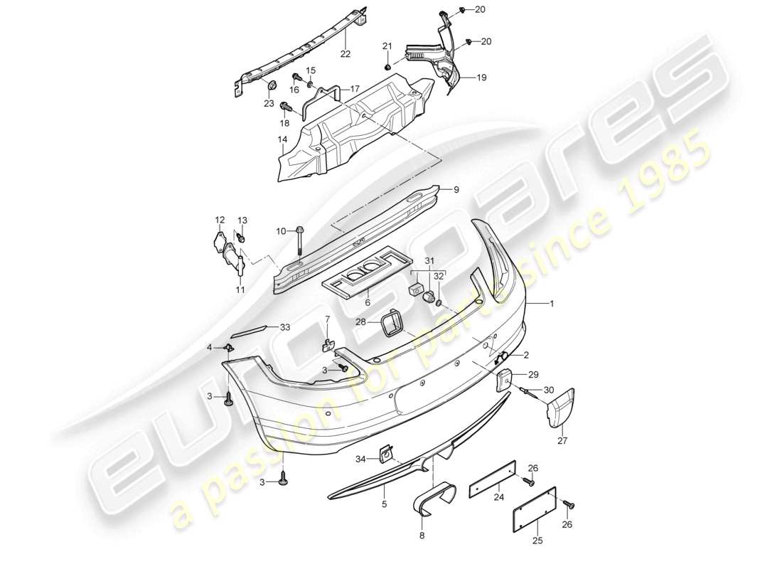 a part diagram from the porsche cayman parts catalogue