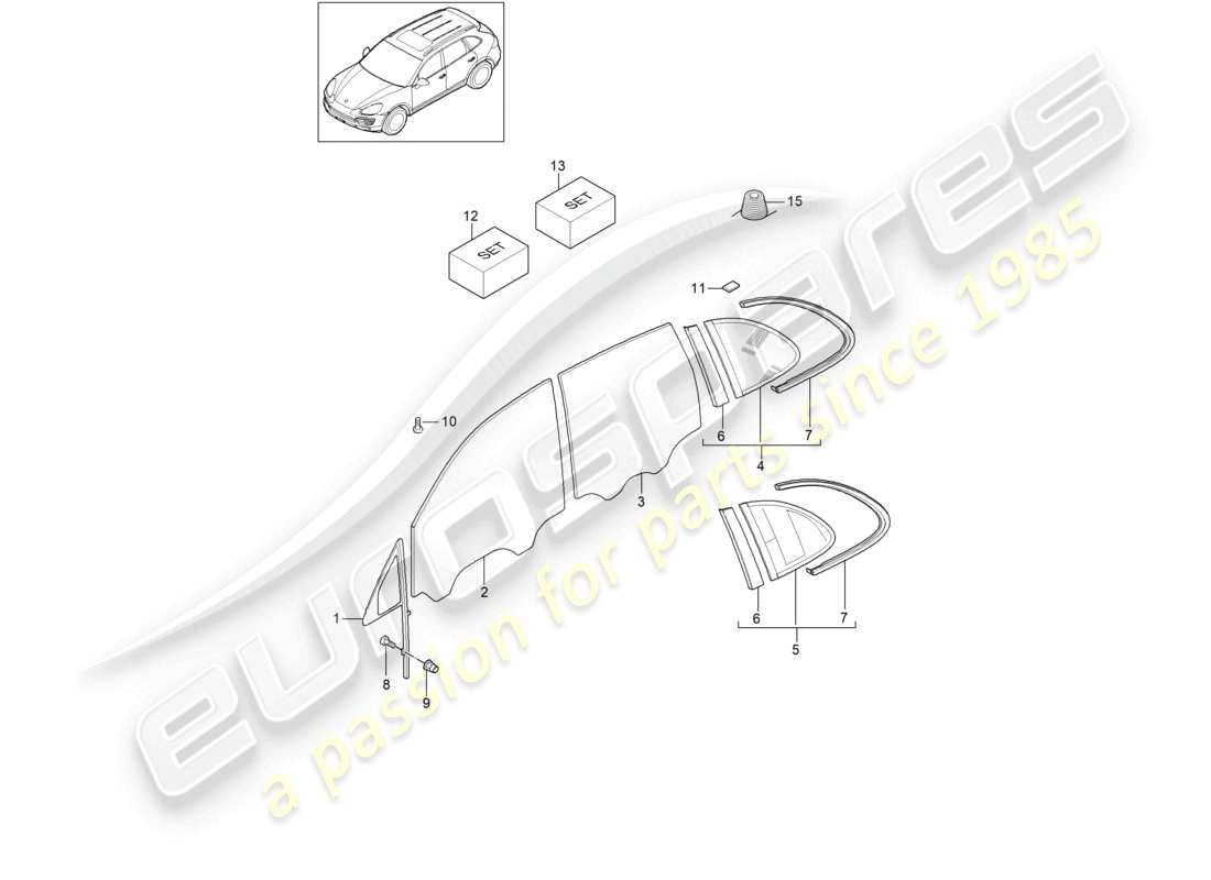 a part diagram from the porsche 2013 (cayenne e2 92a) parts catalogue
