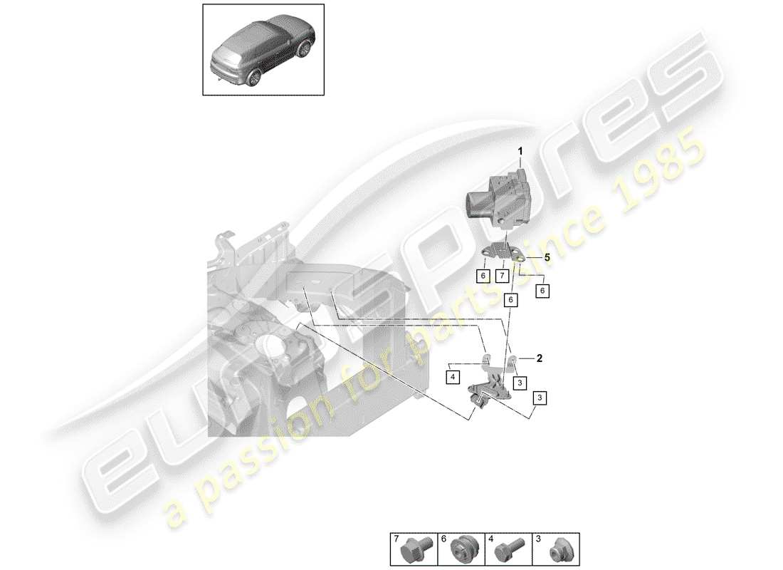 a part diagram from the porsche 2018 (cayenne e3 9ya/9yb) parts catalogue