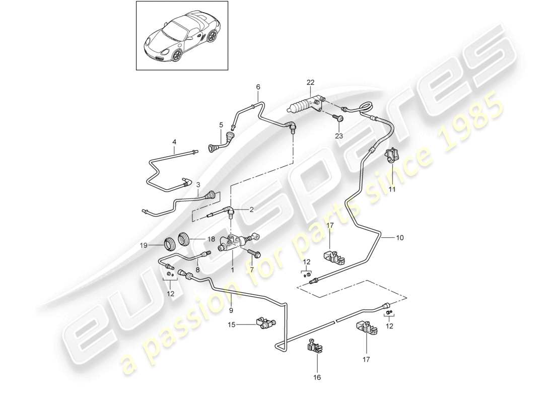 a part diagram from the porsche 2010 (987 boxster) parts catalogue