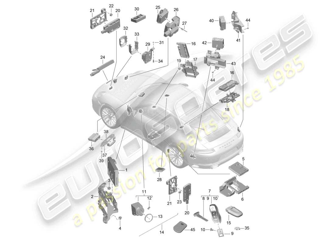 a part diagram from the porsche 991 parts catalogue
