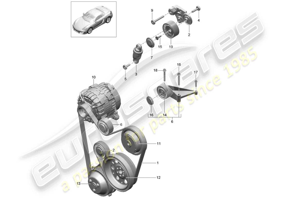 a part diagram from the porsche 2014 (981 boxster) parts catalogue