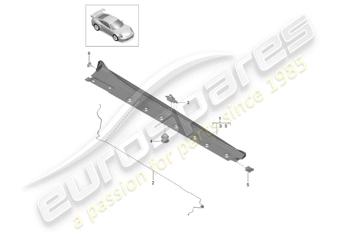 a part diagram from the porsche 991 parts catalogue