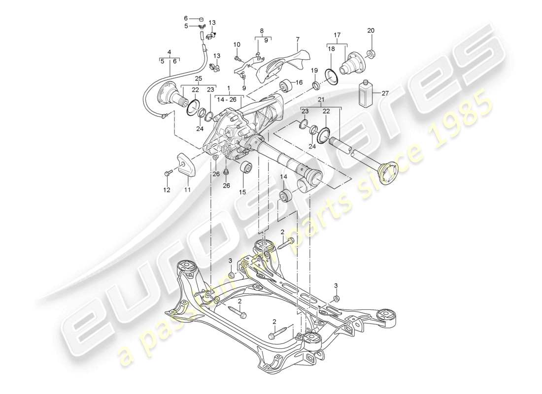 a part diagram from the porsche 2007 (cayenne e1 9pa) parts catalogue