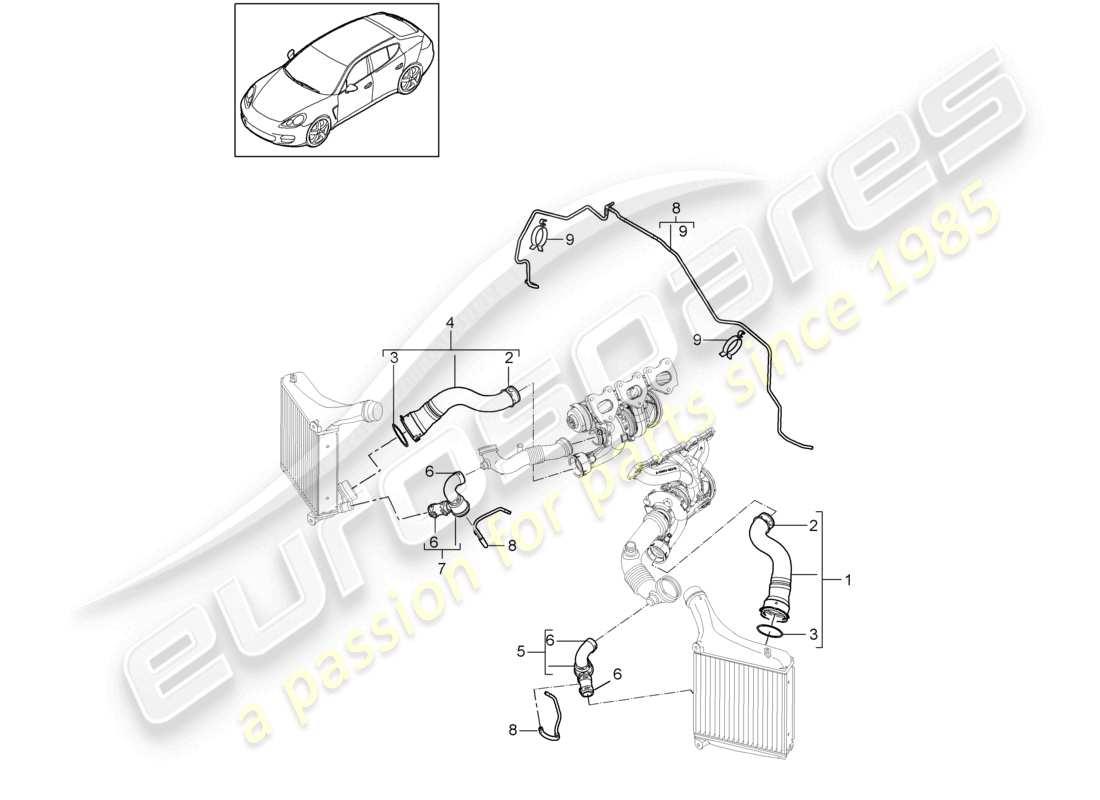 a part diagram from the porsche panamera parts catalogue