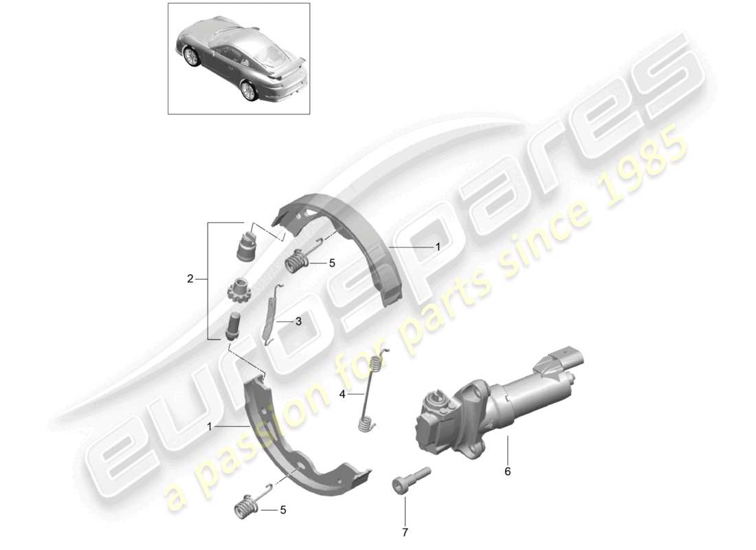 a part diagram from the porsche 991 parts catalogue