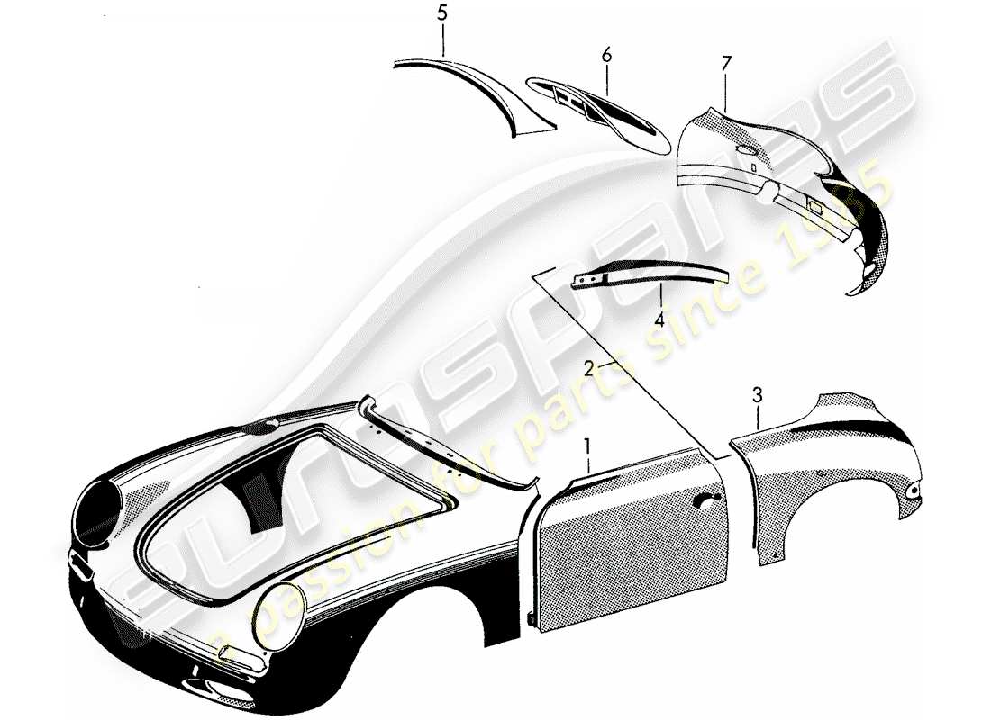 a part diagram from the porsche 1962 (356b/356c) parts catalogue