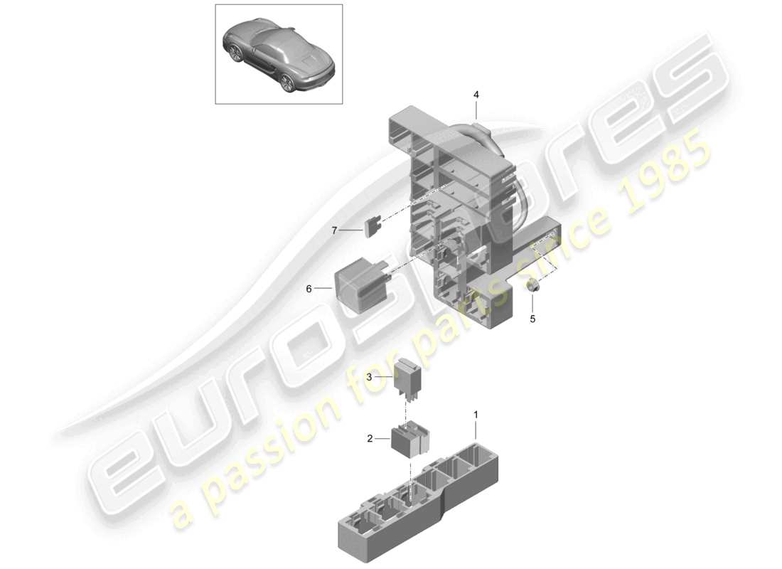 a part diagram from the porsche 2012 (981 boxster) parts catalogue