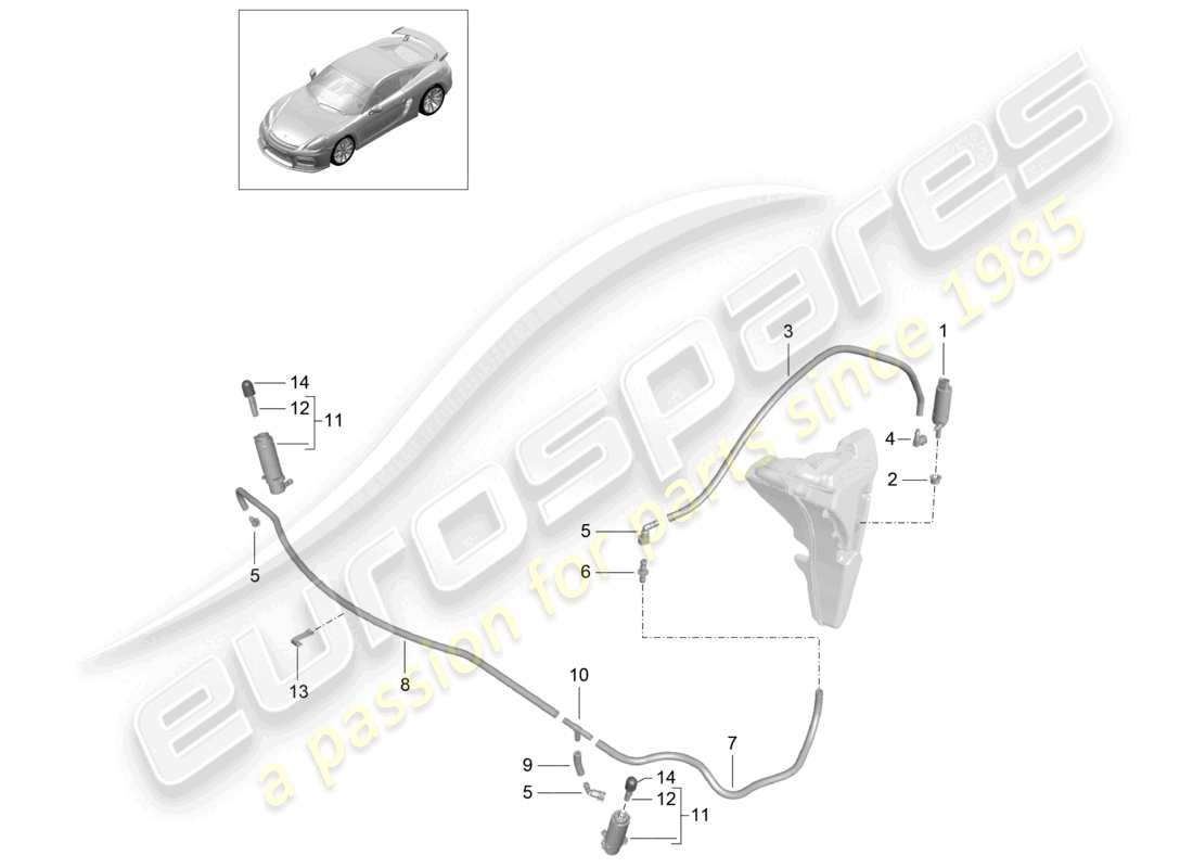 a part diagram from the porsche 2016 (981 cayman gt4) parts catalogue