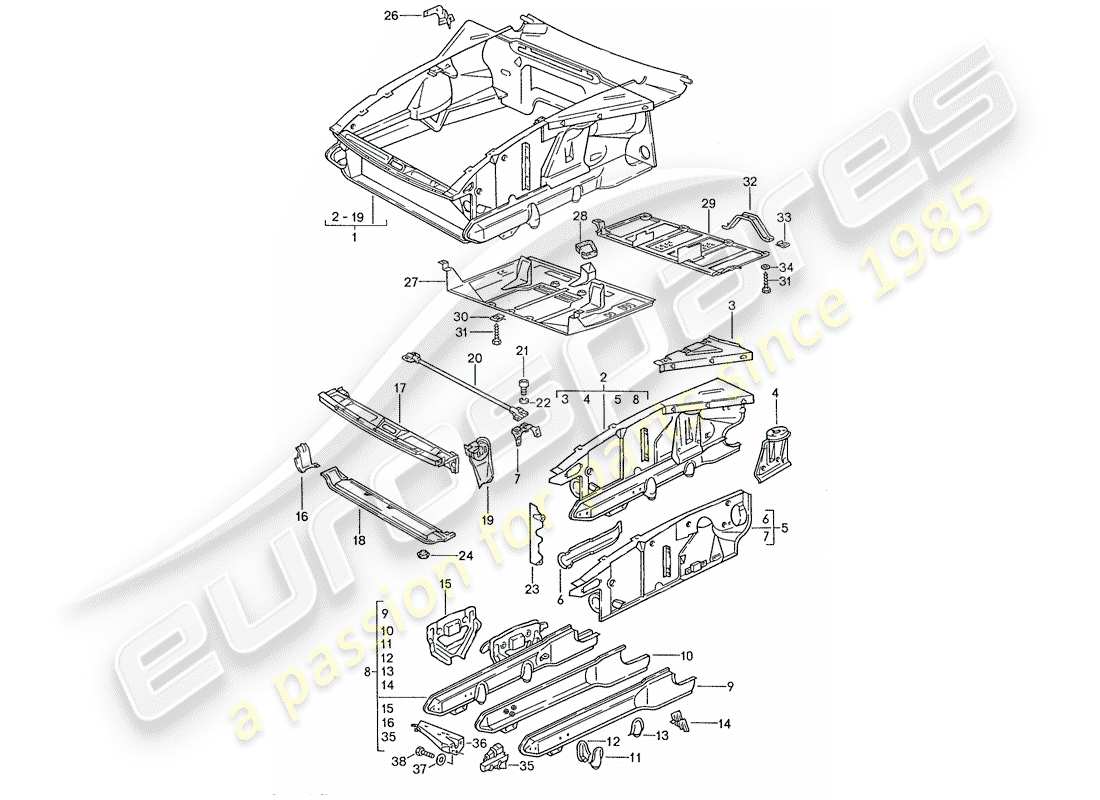 a part diagram from the porsche 1990 (928) parts catalogue