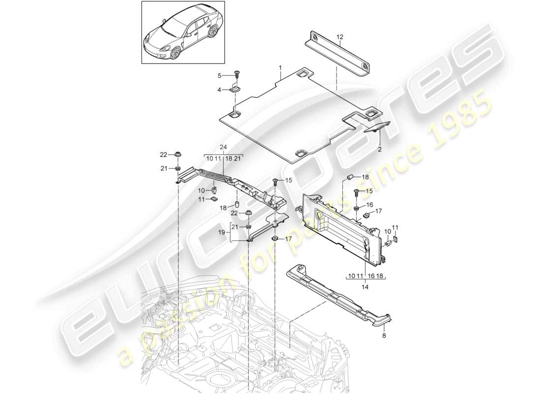 VIEW PARTS DIAGRAMS FROM THE PORSCHE PANAMERA PARTS CATALOGUE a part diagram from the porsche panamera parts catalogue