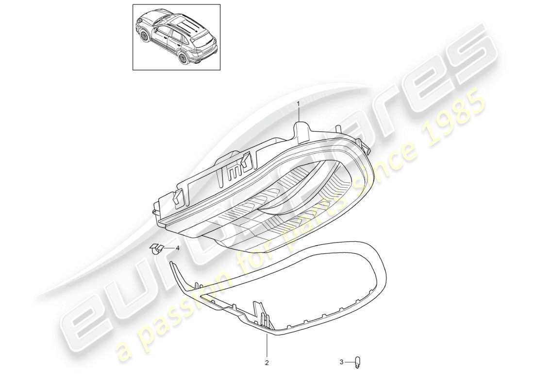 a part diagram from the porsche 2016 (cayenne e2 92a) parts catalogue