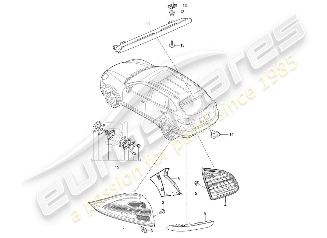a part diagram from the porsche 2014 (cayenne e2 92a) parts catalogue