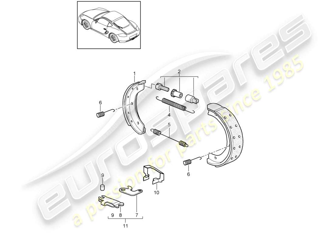 a part diagram from the porsche 2011 (987 cayman) parts catalogue