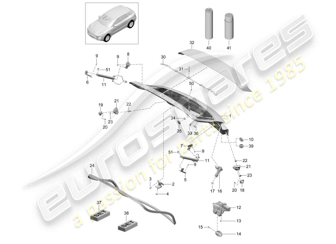 a part diagram from the porsche macan parts catalogue