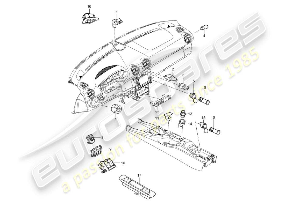a part diagram from the porsche 2008 (987 cayman) parts catalogue