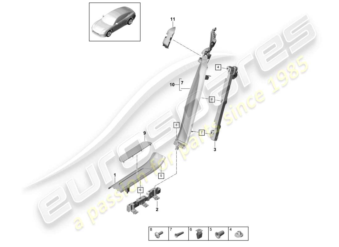 a part diagram from the porsche panamera parts catalogue