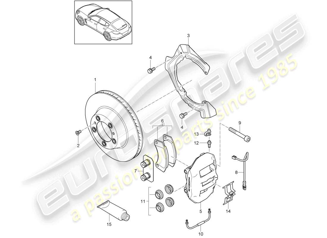 a part diagram from the porsche 2010 (panamera 970) parts catalogue