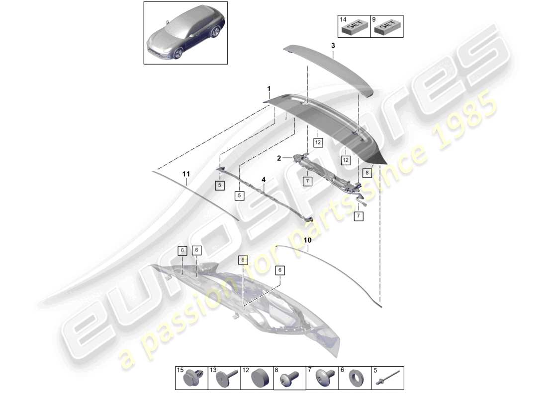 a part diagram from the porsche 2018 (panamera 971-1) parts catalogue