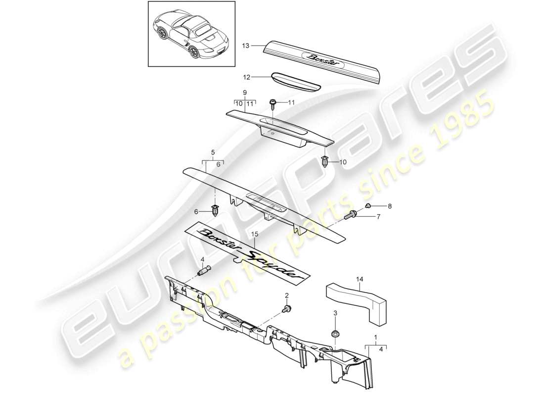 a part diagram from the porsche 2010 (987 boxster) parts catalogue