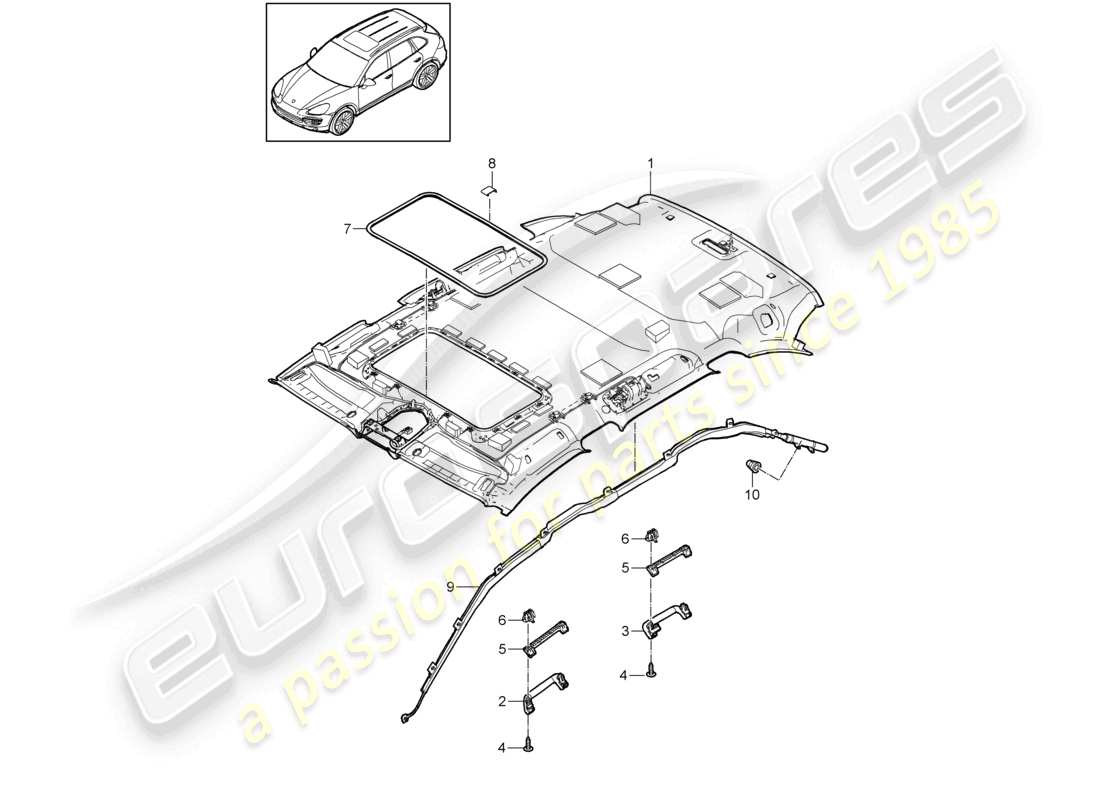 a part diagram from the porsche 2016 (cayenne e2 92a) parts catalogue