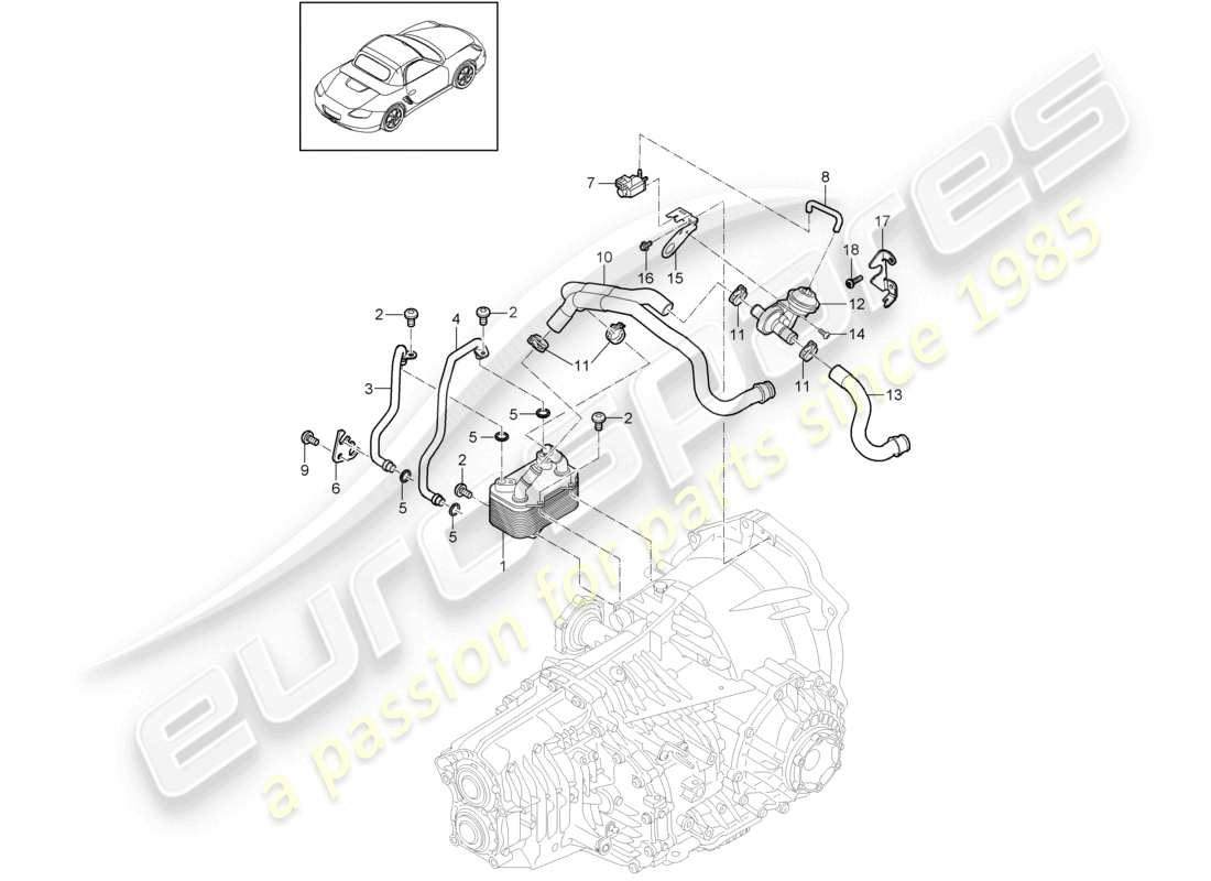 a part diagram from the porsche 2010 (987 boxster) parts catalogue