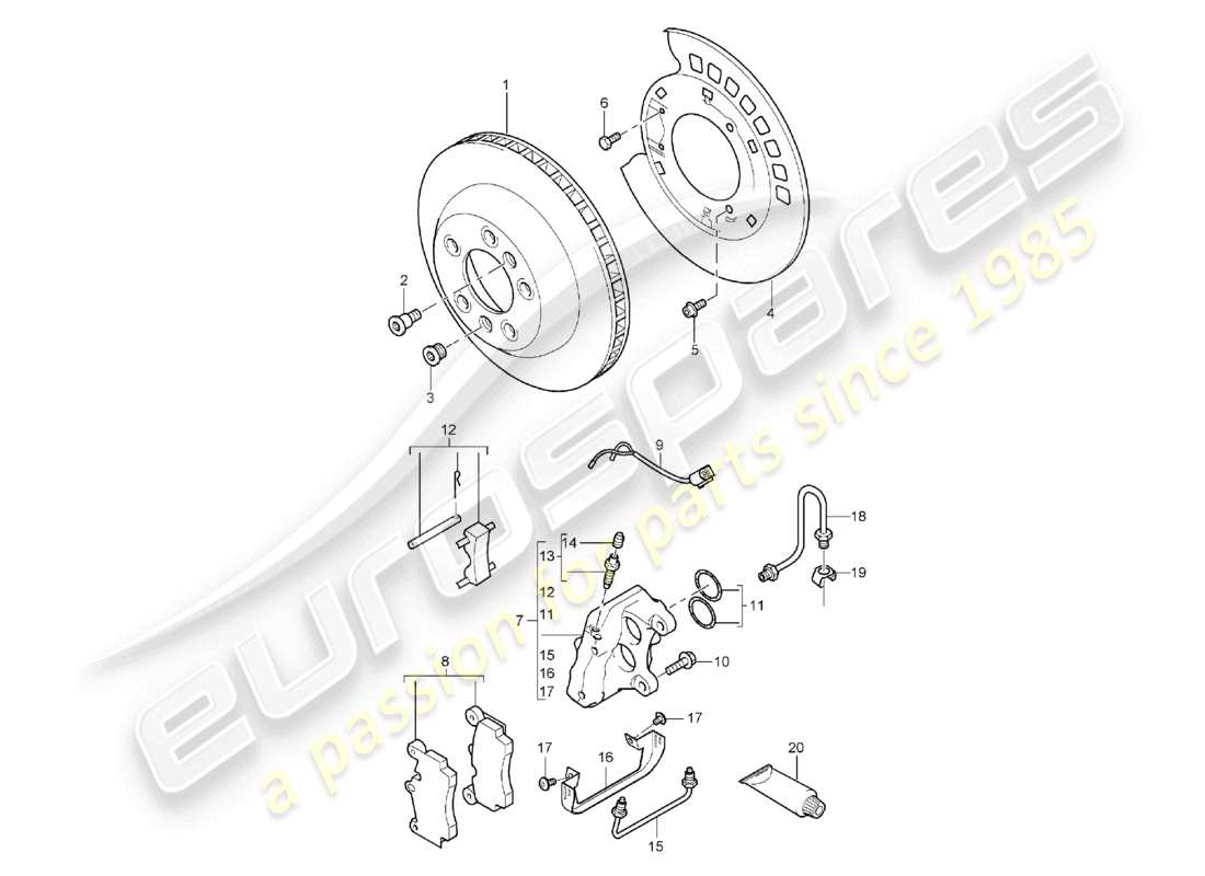 a part diagram from the porsche 2006 (cayenne e1 9pa) parts catalogue