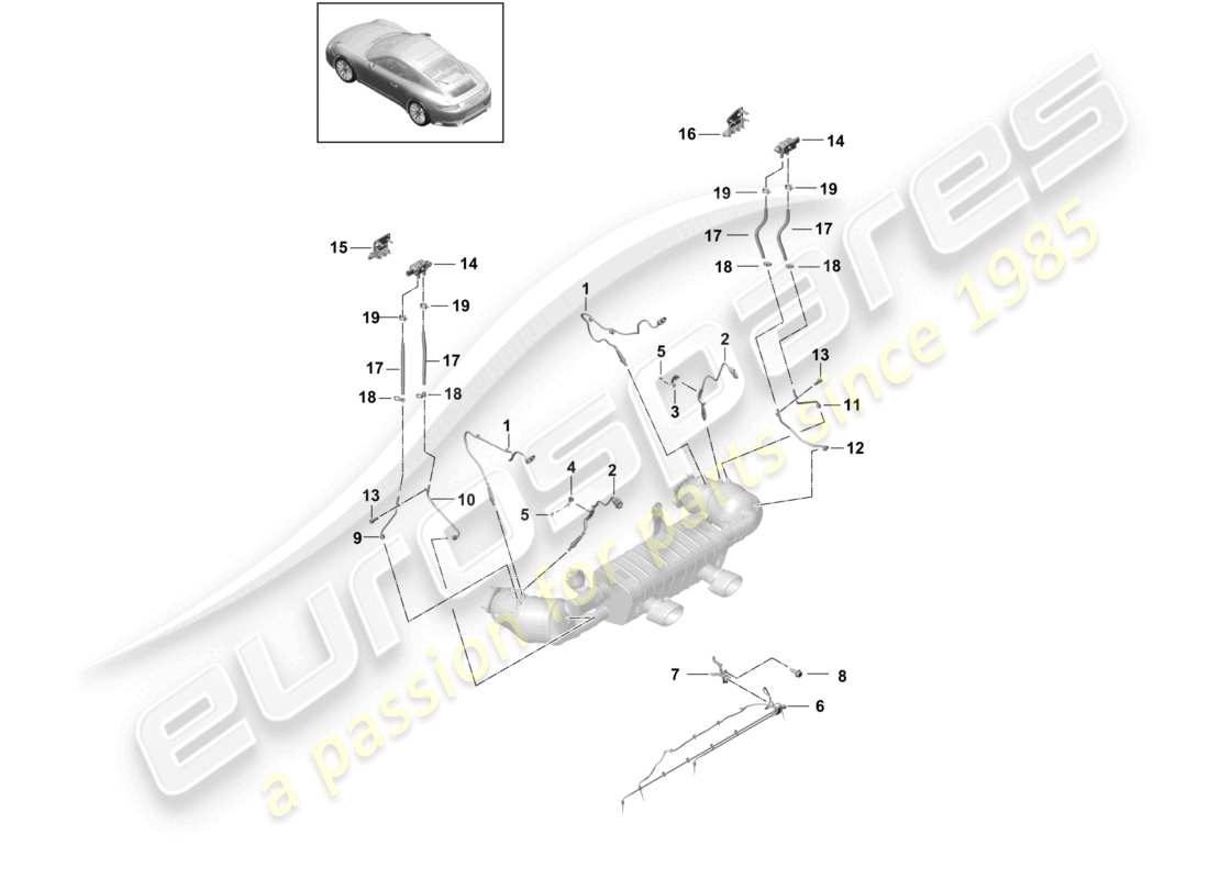 a part diagram from the porsche 2019 (991-2) parts catalogue