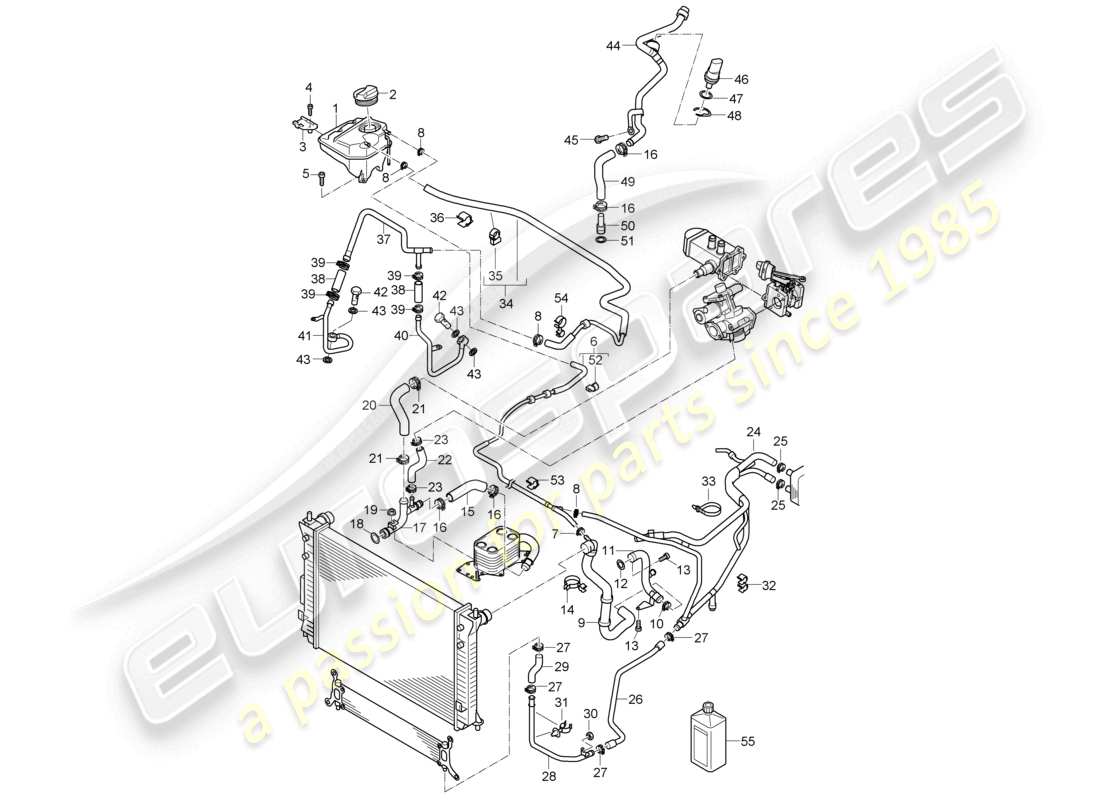 a part diagram from the porsche 2007 (cayenne e1 9pa) parts catalogue