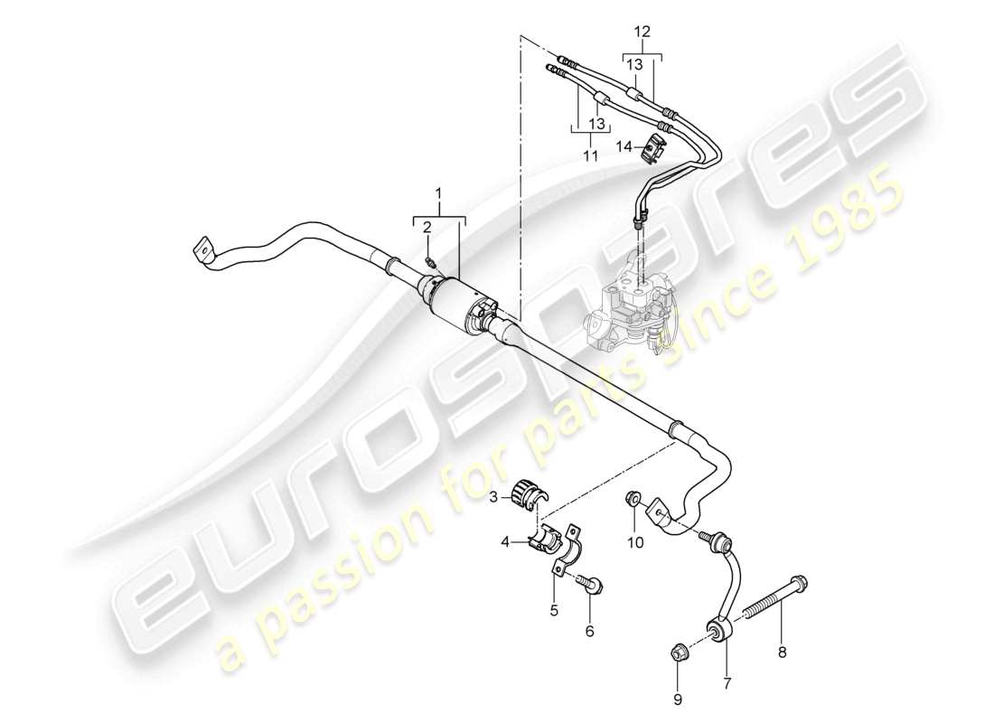 a part diagram from the porsche 2007 (cayenne e1 9pa) parts catalogue