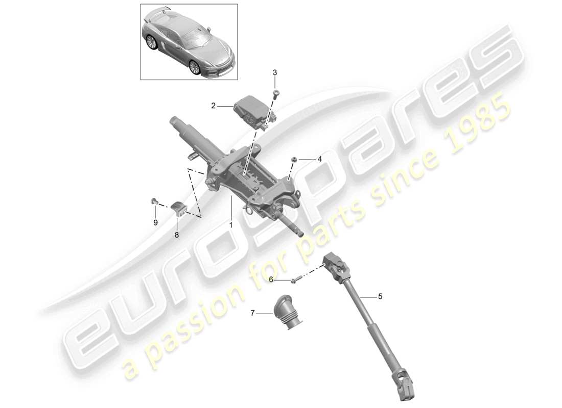 a part diagram from the porsche cayman parts catalogue