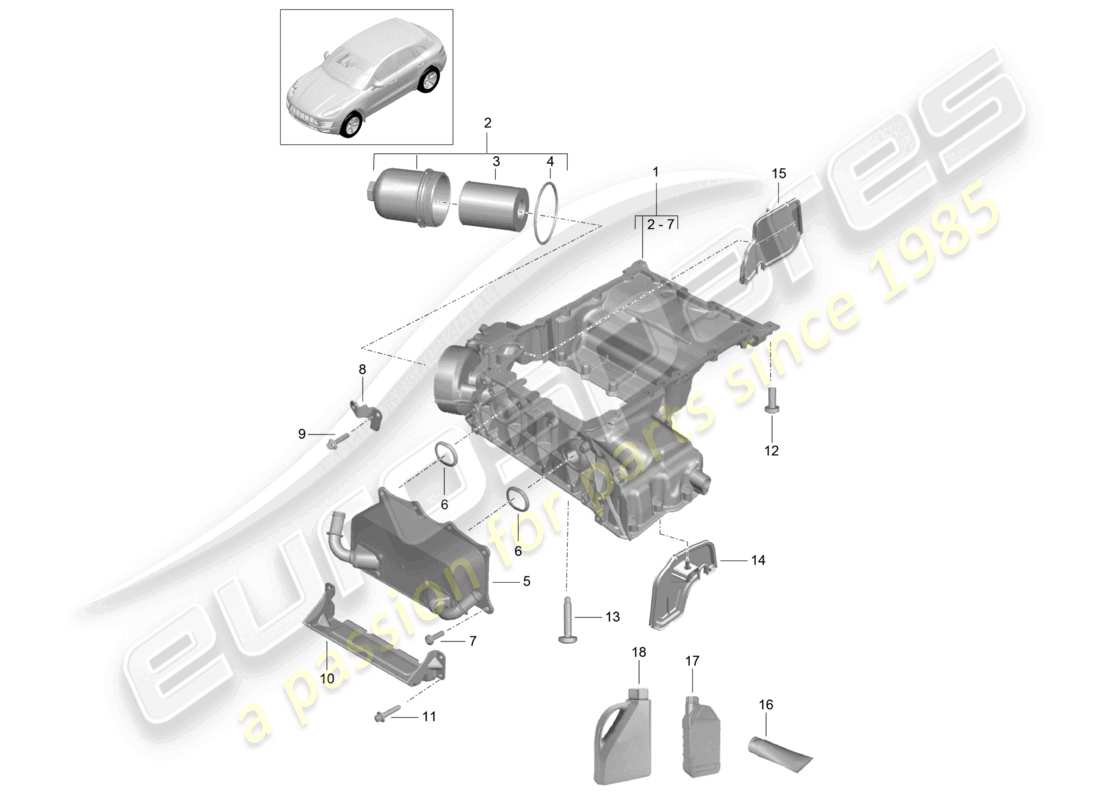 a part diagram from the porsche 2018 (macan) parts catalogue
